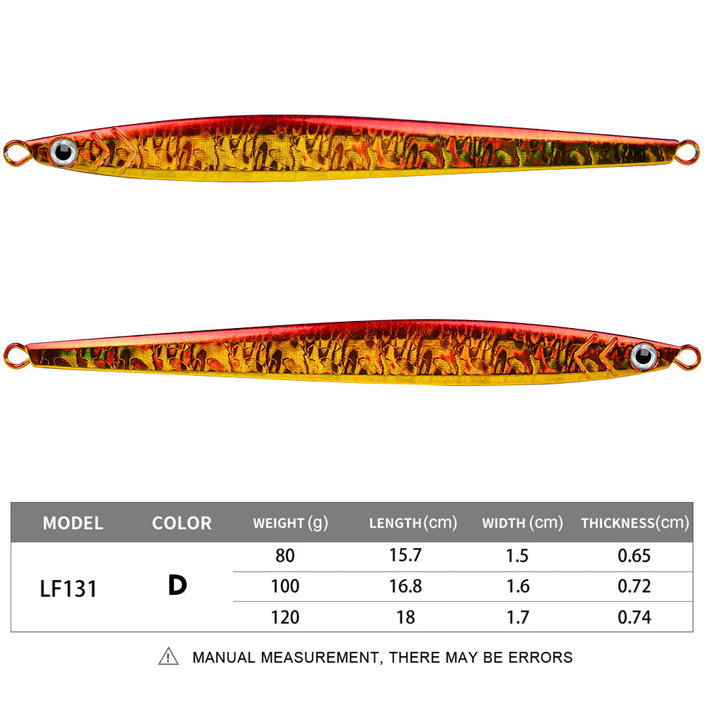 PROBEROS 5PCS Drag Metal Jig Spoon 80g-100g-120g Trolling Jigging Fish Sea Bass Hard Bait Fast Sinking Fishing Lure WobblerLure