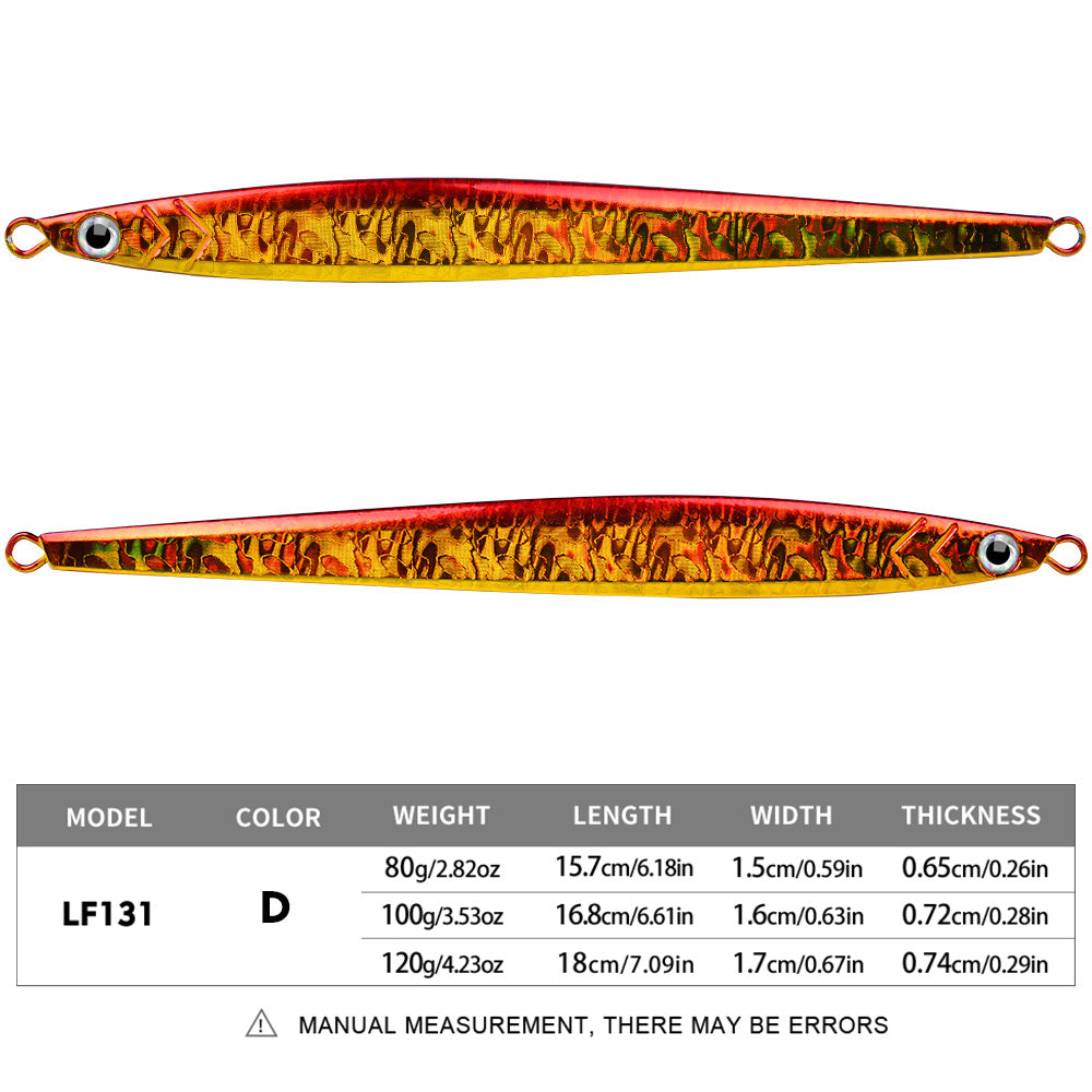 PROBEROS 5PCS Drag Metal Jig Cucchiaio 80g-100g-120g Trolling Jigging Pesce Basszus Hard Bait Fast affondamento Pesca Lure WobblerLure