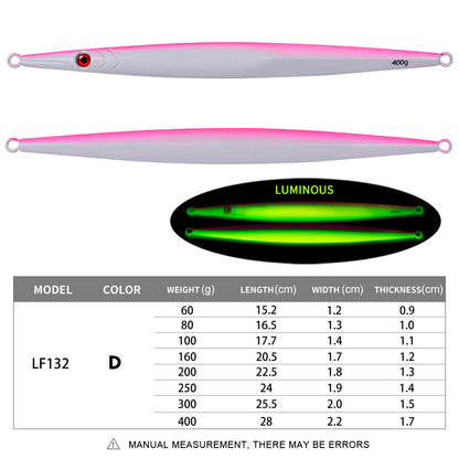 PROBEROS 5PCS Kovový rybářský návnada 60g-400g Jigging návnada Trolling Wobbler Umělý tvrdý plavek Potápějící Leurre mořský rybolov Isca