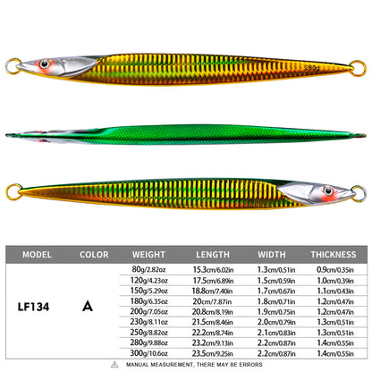 PROBEROS LF134 Lead Slow Jigging Lure 3D Baitfish Pattern Saltwater Fishing Bait 80g-300g