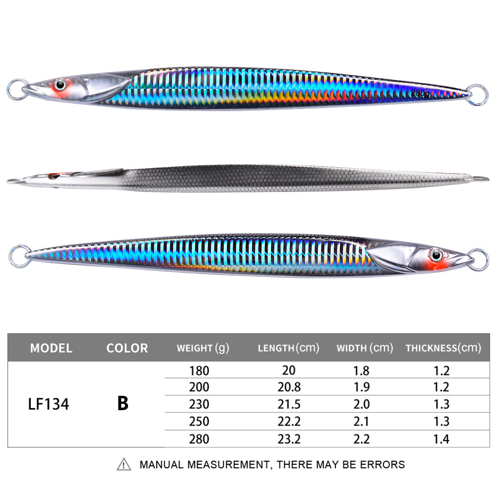 PROBEROS NEW 5PCS 180g 200g 230g 250g 280g Deep SeaMetal Jia Fishing Jigbait Spoon Baits Jig LurePencil Fast Sinking Fishing Tackle