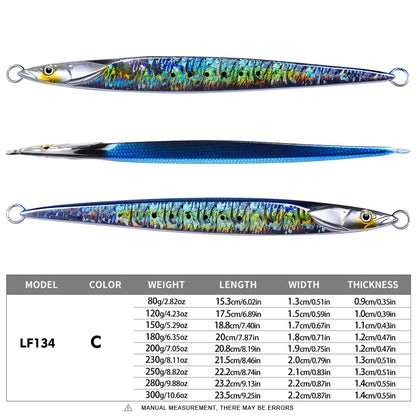 PROBEROS LF134 Lead Slow Jigging Lure 3D Baitfish Pattern Saltwater Fishing Bait 80g-300g