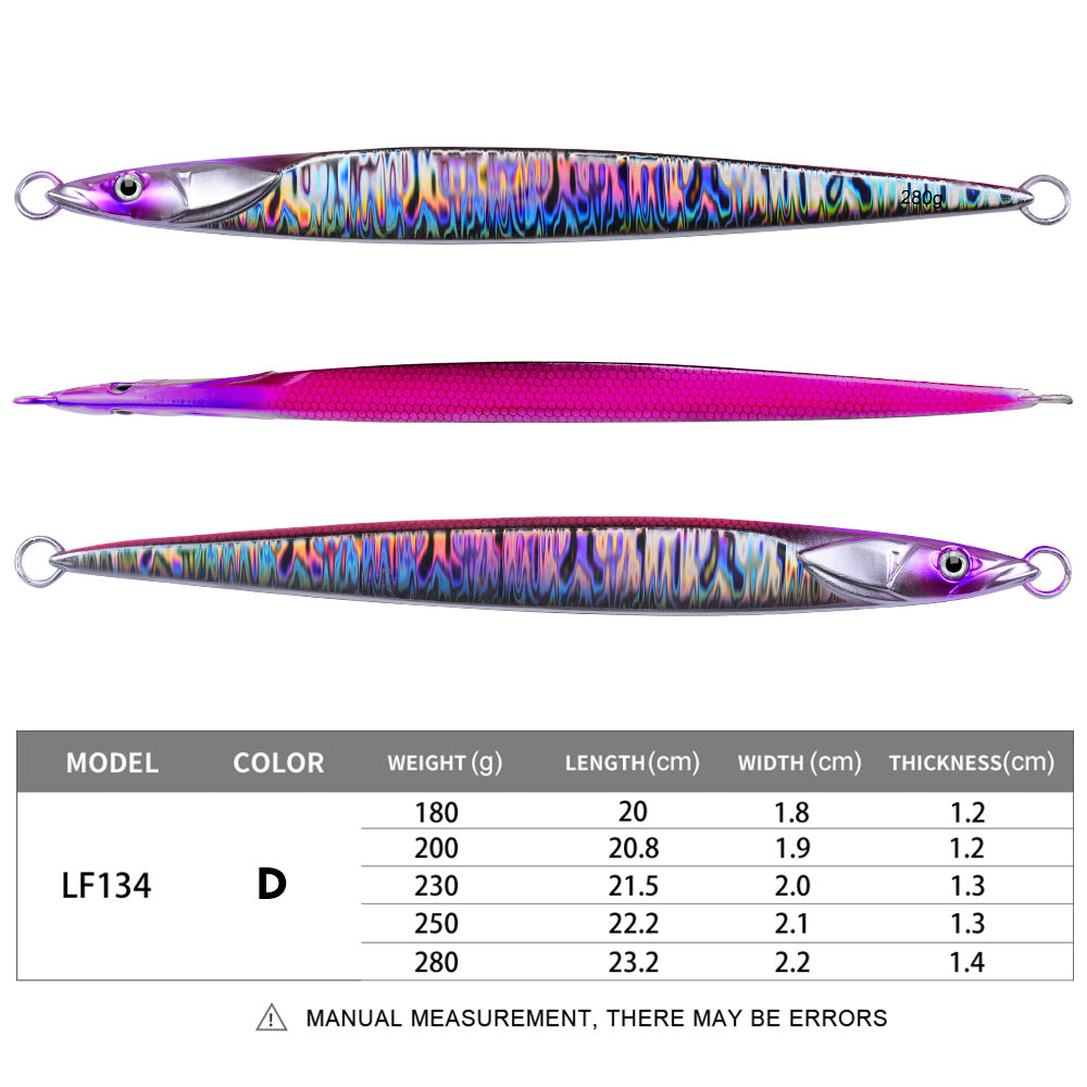 PROBEROS NEW 5PCS 180g 200g 230g 250g 280g Deep SeaMetal Jia Fishing Jigbait Spoon Baits Jig LurePencil Fast Sinking Fishing Tackle