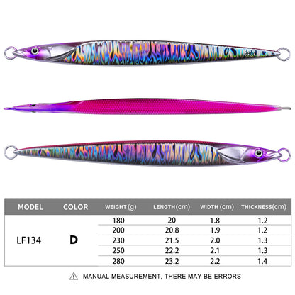 PROBEROS NEW 5PCS 180g 200g 230g 250g 280g Deep SeaMetal Jia Fishing Jigbait Spoon Baits Jig LurePencil Fast Sinking Fishing Tackle