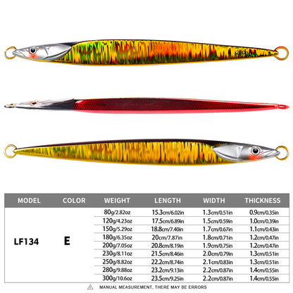 PROBEROS LF134 Lead Slow Jigging Lure 3D Baitfish Pattern Saltwater Fishing Bait 80g-300g