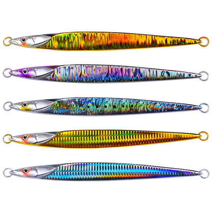 PROBEROS NEW 5PCS 180g 200g 230g 250g 280g Deep SeaMetal Jia Fishing Jigbait Spoon Baits Jig LurePencil Fast Sinking Fishing Tackle