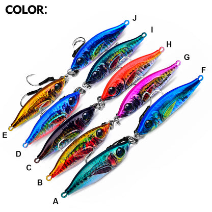 PROBEROS 5pcs  Luminous Jigging Lure 30-40-60-80g Metal Jigs Fishing Bait Sea Fishing Jig Spoon Trolling Wobbler Hard Isca Pesca