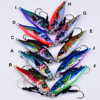 PROBEROS 5pcs  Luminous Jigging Lure 30-40-60-80g Metal Jigs Fishing Bait Sea Fishing Jig Spoon Trolling Wobbler Hard Isca Pesca