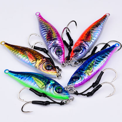 PROBEROS 5pcs  Luminous Jigging Lure 30-40-60-80g Metal Jigs Fishing Bait Sea Fishing Jig Spoon Trolling Wobbler Hard Isca Pesca