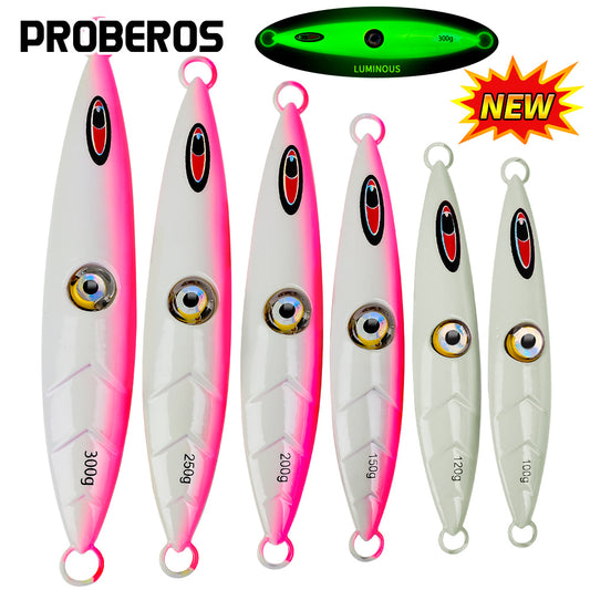 PROBEROS 5PC Long Throw Lure Bait jig Led Electronic Light Fish Eye Night Light Slow Shake Lure Perch Lure Sea Fishing Gear