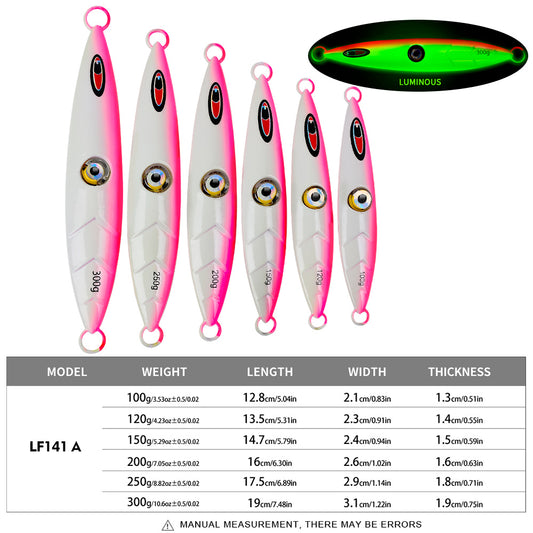 PROBEROS 5PC Long Throw Lure Bait jig Led Electronic Light Fish Eye Night Light Slow Shake Lure Perch Lure Sea Fishing Gear