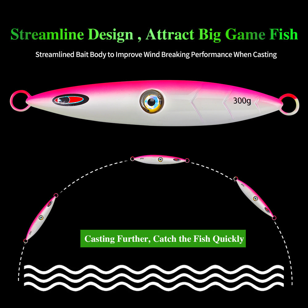 Proberos 5pc pinzas de cebo de lanzamiento largo LED lámparas electrónicas ojos de pez lámparas nocturnas sacudiendo lentamente cebo lubina cebo aparejo de pesca en el mar
