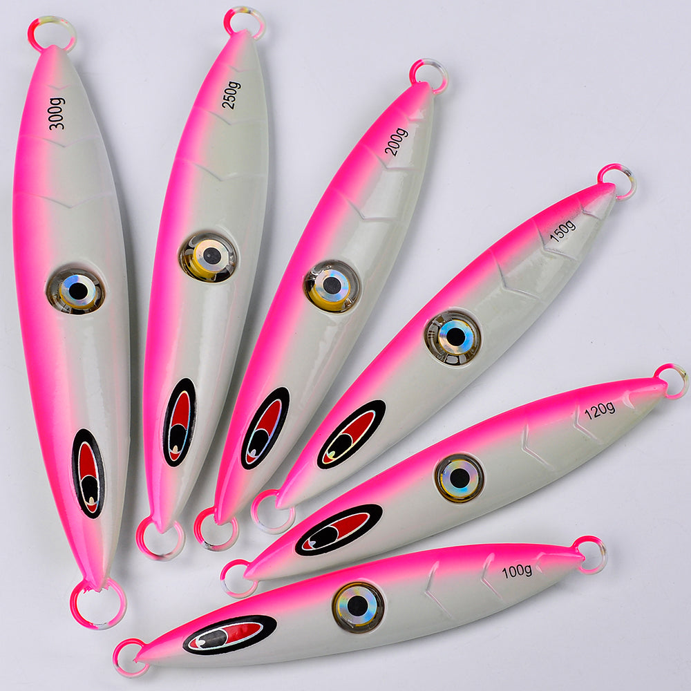 Proberos 5pc pinzas de cebo de lanzamiento largo LED lámparas electrónicas ojos de pez lámparas nocturnas sacudiendo lentamente cebo lubina cebo aparejo de pesca en el mar