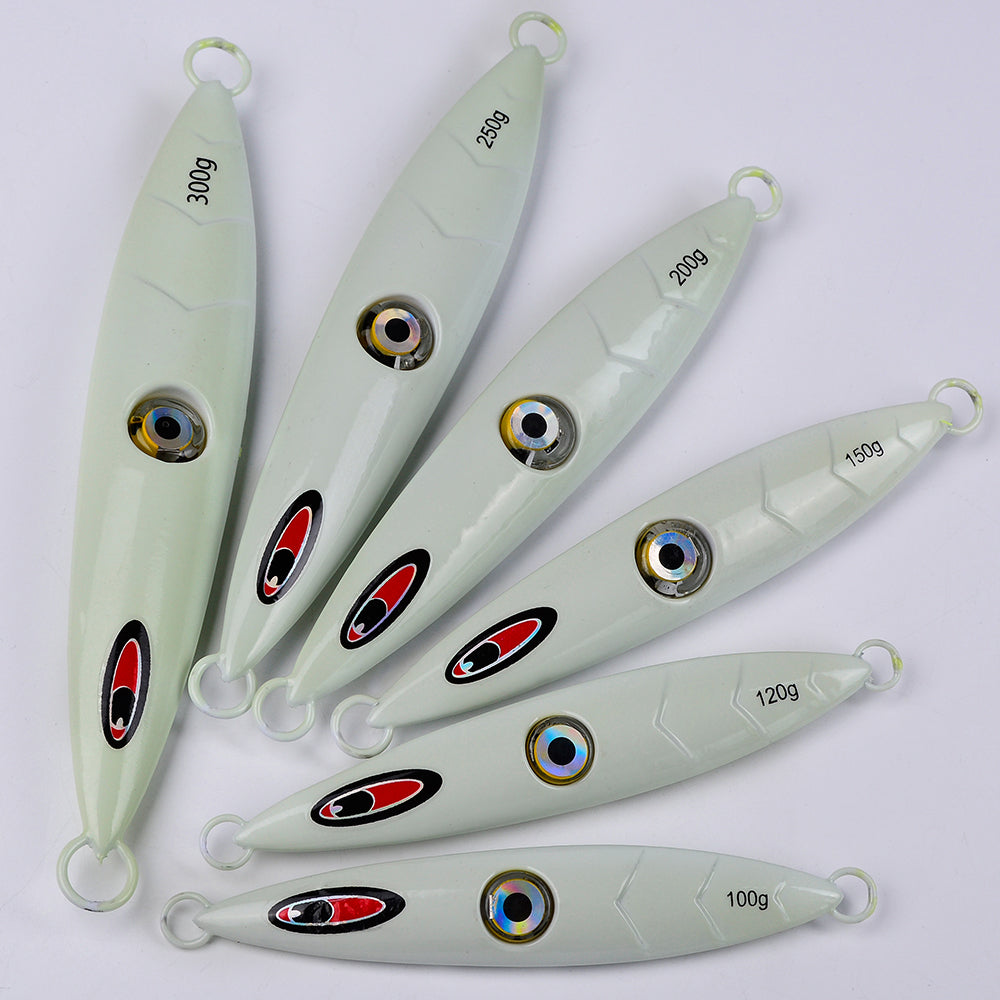 Proberos 5pc pinzas de cebo de lanzamiento largo LED lámparas electrónicas ojos de pez lámparas nocturnas sacudiendo lentamente cebo lubina cebo aparejo de pesca en el mar