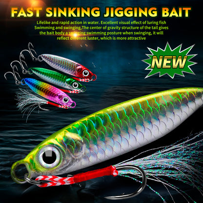 PROBEROS 8pcs Metal Jig Shore Casting Jigging Lure Shore Casting Saltwater Fishing Lure Bait Artificial Bait