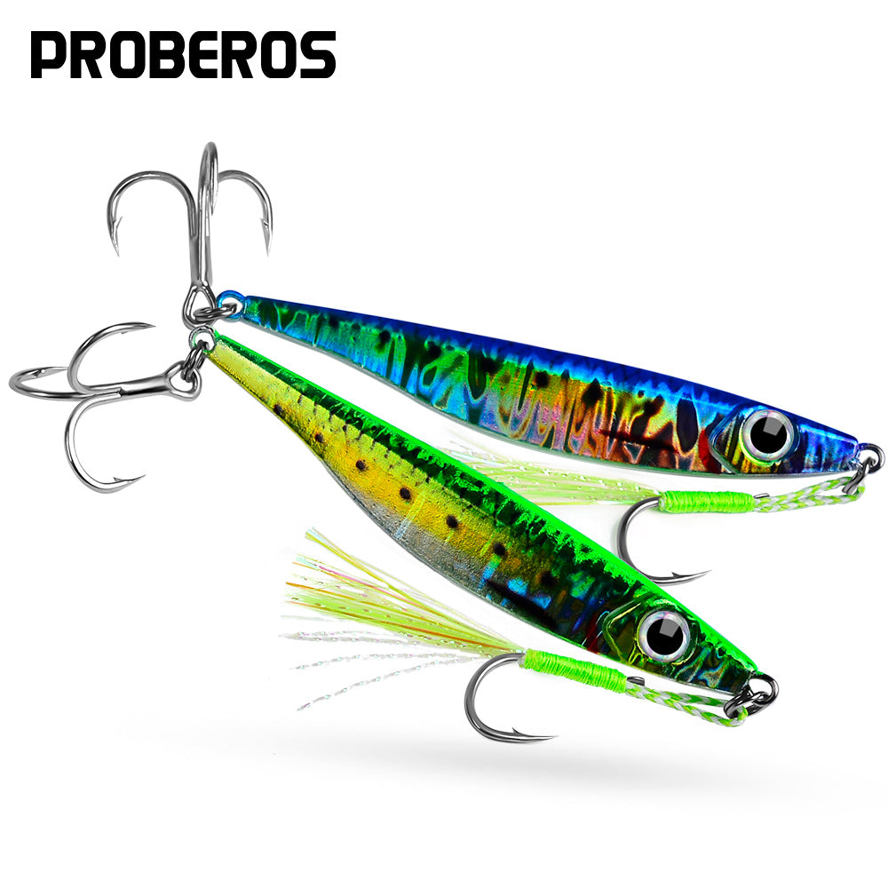 Proberos 5pcs fast sinking jigging fishing lures 10g-40g metal bait remote distance cast emulation artificial fishing baits