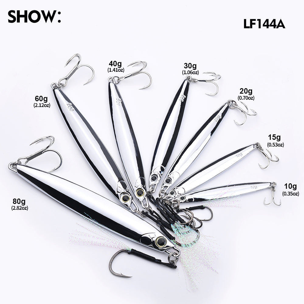 PROBEROS  Lead Slow Jigging Lure Seawater Jigging Lure Boat Fishing Bait 10g 15g 20g 30g 40g 60g 80g