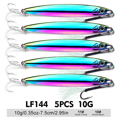 PROBEROS LF144 Long Cast Metal Jig Lure Dual Treble Hooks Shore Casting Saltwater Fishing Bait