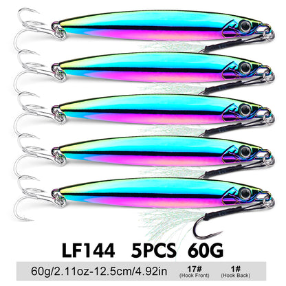 PROBEROS LF144 Long Cast Metal Jig Lure Dual Treble Hooks Shore Casting Saltwater Fishing Bait