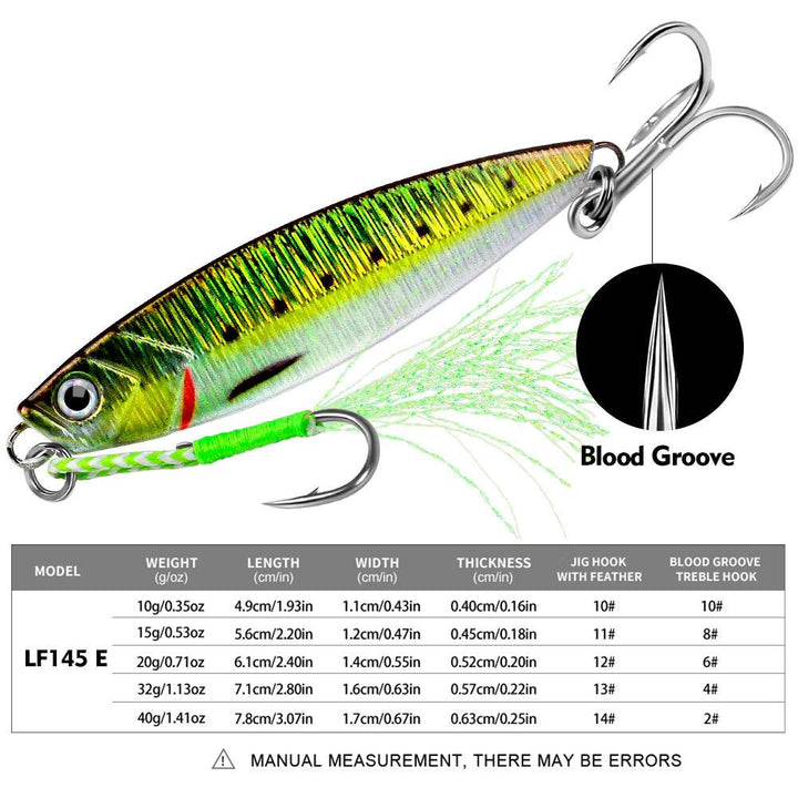Proberos 5pcs Metal Sinking Jigs Fishing Baits 10g-15g-20g-32g-40g Casting Fishing Jigging Lures Artificial Hard Bait Wobbler - Proberos