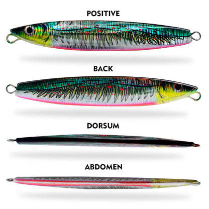 PROBEROS Lead Slow Jigging Lure with Twin Assist Hook &amp; Feather 80G Saltwater Fishing Bait