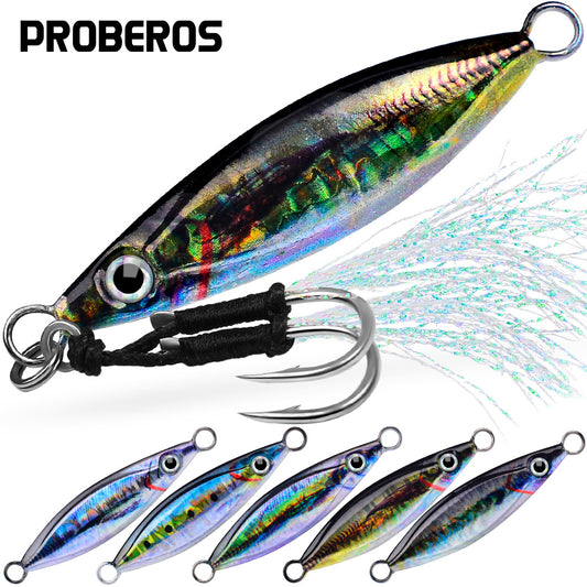 PROBEROS 5 件速沉金属勺形鱼饵，7/10/14/18/30 克鱼饵，适用于淡水和咸水，户外钓鱼