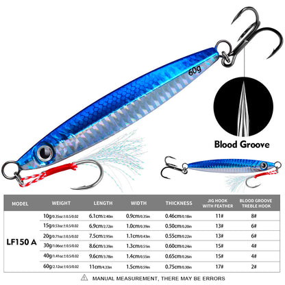 PROBEROS 5pcs Metall Jig Angeln Köder Pesca Künstliche Köder Guss 3D Laser Wobbler Hecht Löffel Karpfen Haken Swimbait Spinner Sea Tackle Kit