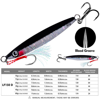 PROBEROS 5pcs Metall Jig Angeln Köder Pesca Künstliche Köder Guss 3D Laser Wobbler Hecht Löffel Karpfen Haken Swimbait Spinner Sea Tackle Kit