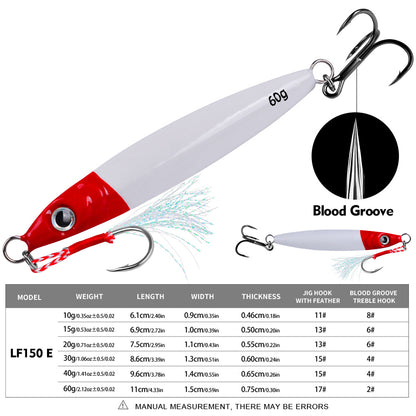 PROBEROS 5pcs Metall Jig Angeln Köder Pesca Künstliche Köder Guss 3D Laser Wobbler Hecht Löffel Karpfen Haken Swimbait Spinner Sea Tackle Kit