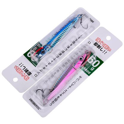 PROBEROS 5pcs Metall Jig Angeln Köder Pesca Künstliche Köder Guss 3D Laser Wobbler Hecht Löffel Karpfen Haken Swimbait Spinner Sea Tackle Kit