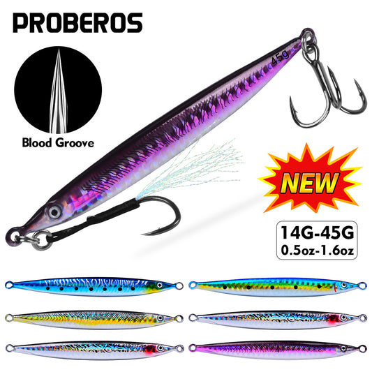 PROBEROS 5 件金属夹具鱼饵 Pesca 人工鱼饵 Swimbait Spinner 海钓套装 3D 激光摆动器 派克勺形鲤鱼钩