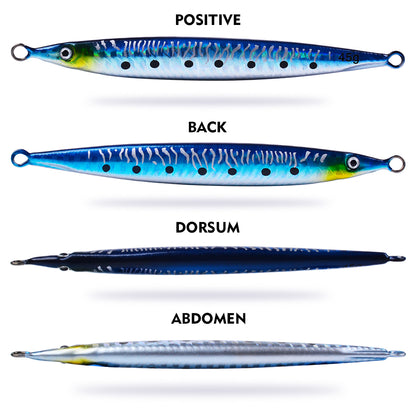 PROBEROS 1 Pc Lead Slow Jigging Lure with Treble Hook; Assist Feather 3D Eyes Saltwater Fishing Bait