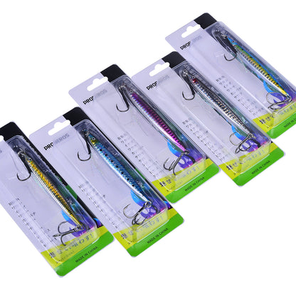 PROBEROS 1 Pc Lead Slow Jigging Lure with Treble Hook; Assist Feather 3D Eyes Saltwater Fishing Bait