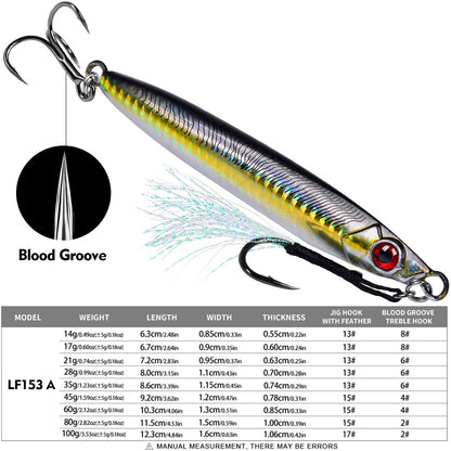 PROBEROS Slow Pitch Jig 3D Eyes Lead Jigging Saltwater for Snapper Grouper Amberjack
