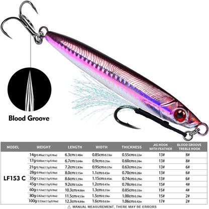 PROBEROS Slow Pitch Jig 3D Eyes Lead Jigging Saltwater for Snapper Grouper Amberjack