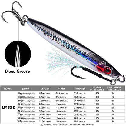 PROBEROS Slow Pitch Jig 3D Eyes Lead Jigging Saltwater for Snapper Grouper Amberjack