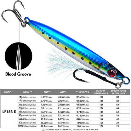 PROBEROS Slow Pitch Jig 3D Eyes Lead Jigging Saltwater for Snapper Grouper Amberjack