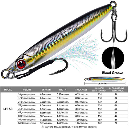 PROBEROS Slow Pitch Jig 3D Eyes Lead Jigging Saltwater for Snapper Grouper Amberjack