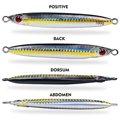 PROBEROS Slow Pitch Jig 3D Eyes Lead Jigging Saltwater for Snapper Grouper Amberjack