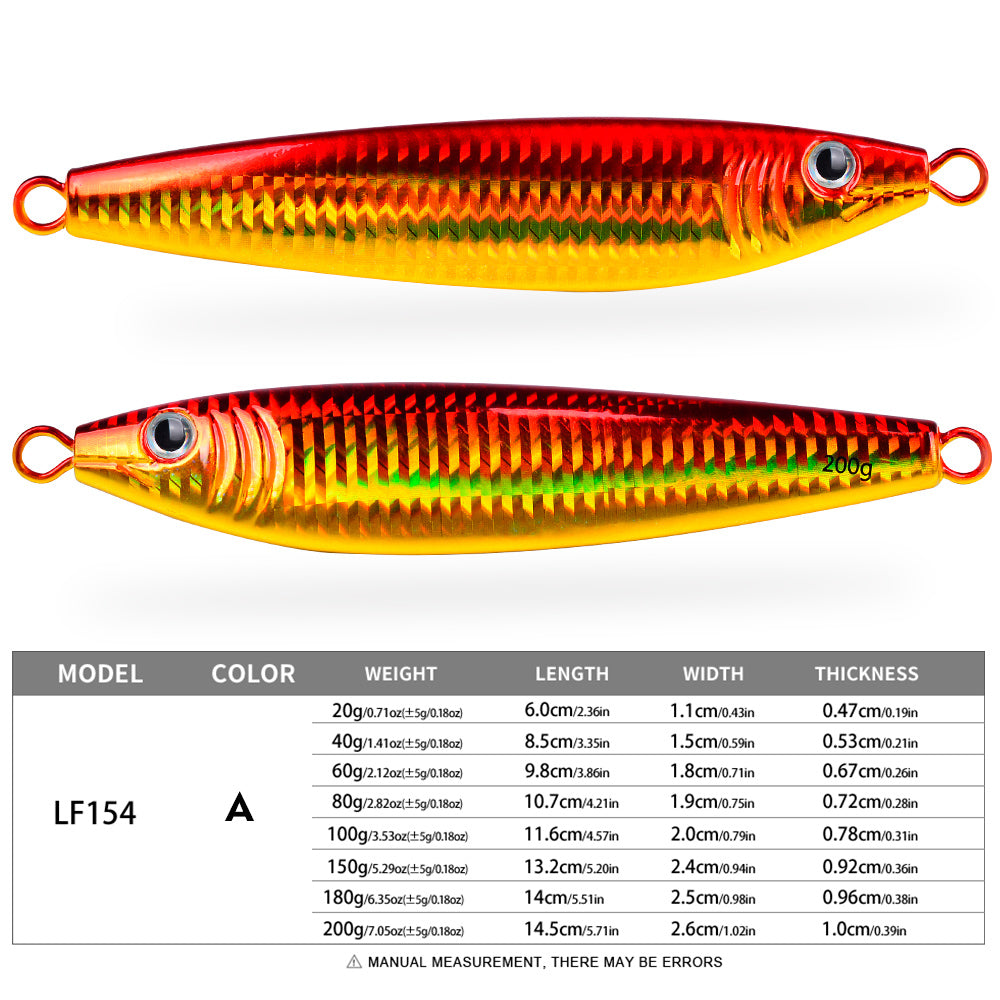 PROBEROS 5ks Glow Jigging Lure, Smíšené barevné Rybářské Jigy, Vylepšené Reflexní Laserové Tělo, 20-200g