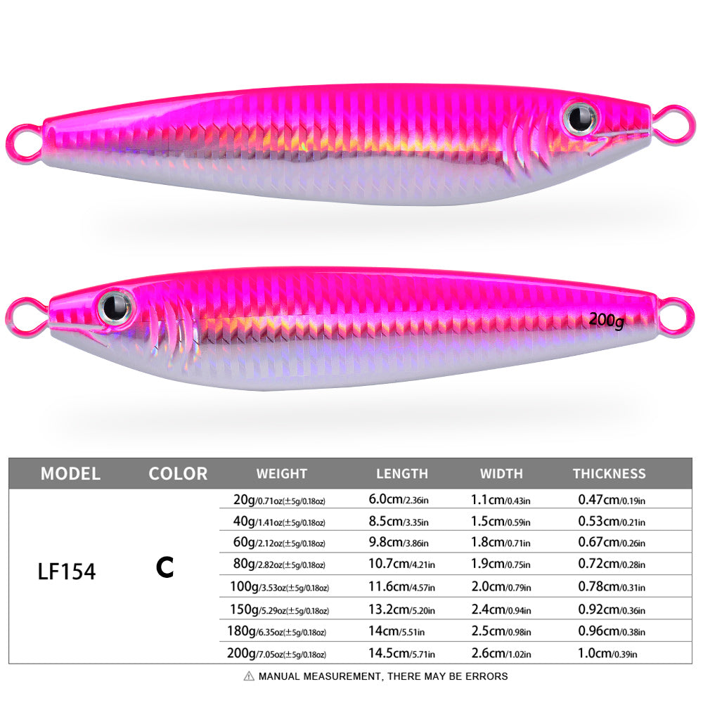 PROBEROS 5ks Glow Jigging Lure, Smíšené barevné Rybářské Jigy, Vylepšené Reflexní Laserové Tělo, 20-200g