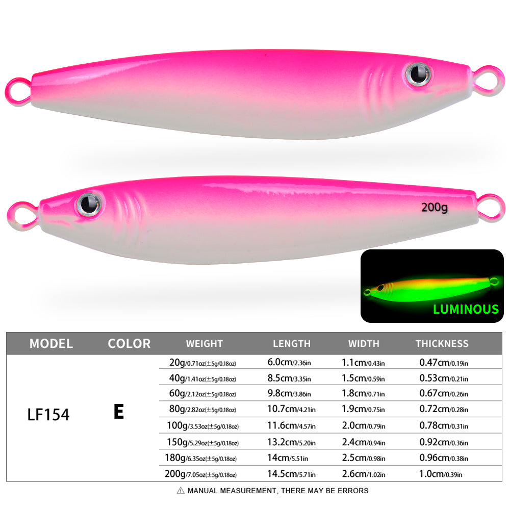 PROBEROS 5ks Glow Jigging Lure, Smíšené barevné Rybářské Jigy, Vylepšené Reflexní Laserové Tělo, 20-200g