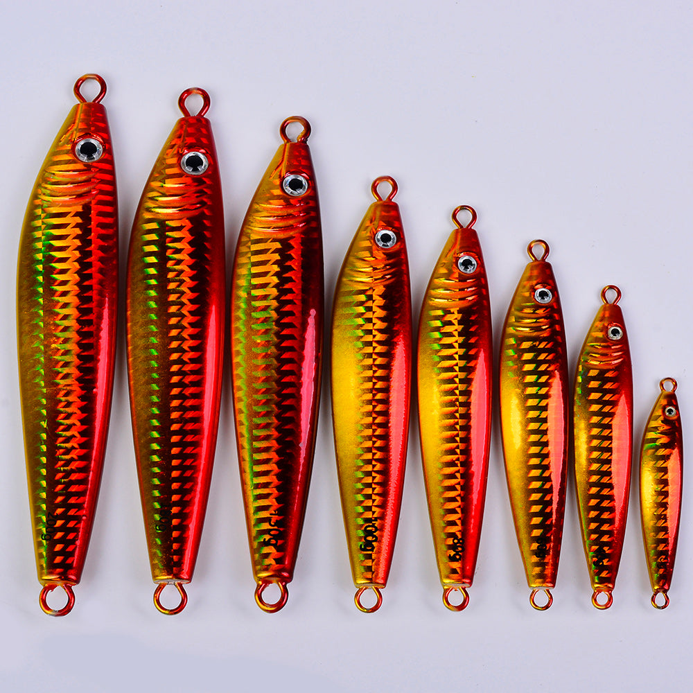 PROBEROS 5ks Glow Jigging Lure, Smíšené barevné Rybářské Jigy, Vylepšené Reflexní Laserové Tělo, 20-200g