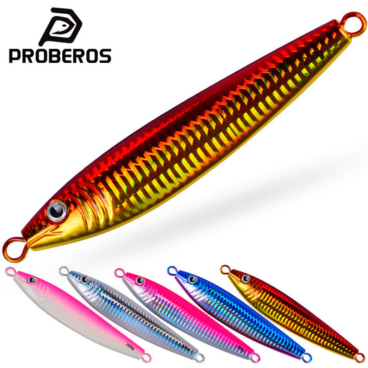 PROBEROS Lead Slow Jigging Lure 3D Laser Scale 1PCS Pack Saltwater Fishing Bait 20g-200g