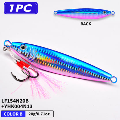 PROBEROS 3D laser scale saltwater slow jigging lure with assist hooksLF154N20B_YHK004N13