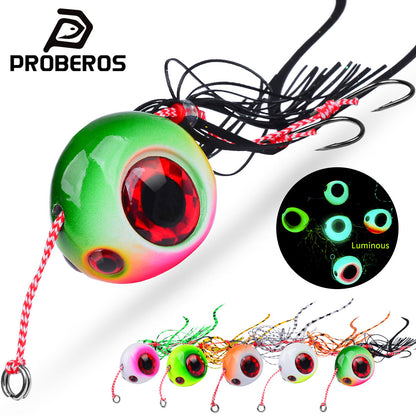 PROBEROS 5 件套 Pesca 人工鱼饵金属夹具鱼饵旋转式海钓套装 3D 激光摆动器梭子鱼勺形鲤鱼钩