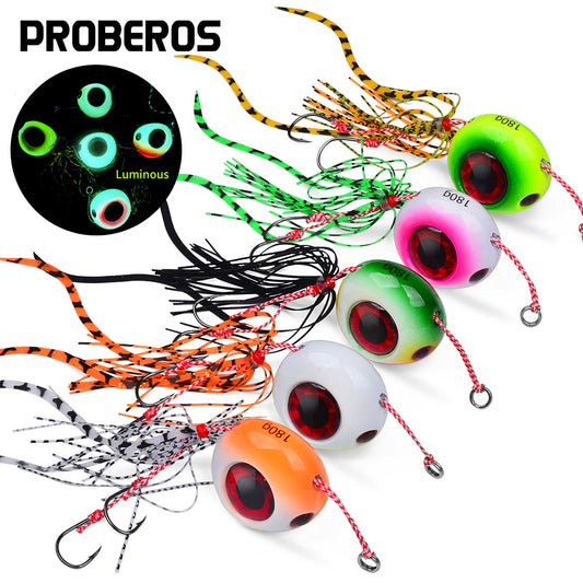 PROBEROS 5 件套 Pesca 人工鱼饵金属夹具鱼饵旋转式海钓套装 3D 激光摆动器梭子鱼勺形鲤鱼钩
