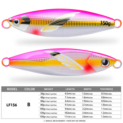 PROBEROS Lead Slow Jigging Lure 3D Bionic Fish Scale 1PCS Pack Saltwater Fishing Bait 30g-150g