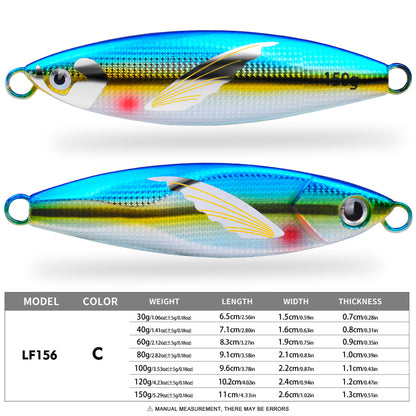 PROBEROS Lead Slow Jigging Lure 3D Bionic Fish Scale 1PCS Pack Saltwater Fishing Bait 30g-150g