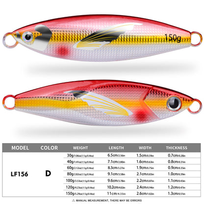 PROBEROS Lead Slow Jigging Lure 3D Bionic Fish Scale 1PCS Pack Saltwater Fishing Bait 30g-150g